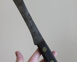 LARGE Butcher Knife 12.5&quot; antique COPPER PINS Carbon Steel PRIMITIVE han... - £35.39 GBP