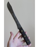 LARGE Butcher Knife 12.5&quot; antique COPPER PINS Carbon Steel PRIMITIVE han... - $61.41 CAD