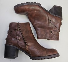 Baretraps Hensley Bootie Faux Leather Side Zip Block Heels Hiking Womens... - €18,62 EUR