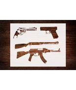 Reusable Guns Stencil 11&quot; x 8.5&quot; - Custom, Durable Design for Tactical a... - $14.69