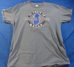 DISCONTINUED USAF AIR FORCE AL UDEID AB QATAR GRAY BLUE T SHIRT LARGE - $24.29