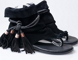 Prova Perfetto Brand Lady Ankle Boots Sandal Shoe Thong Tassel Fringe Bohemia Su - £78.13 GBP