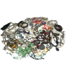 Vintage to Mod Costume Jewelry Lot Boho Metal Wood Retro Statement 3+ Lbs - £27.68 GBP