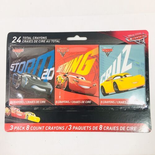 Disney Pixar Cars 3 Pack 8 Count Crayons Kids School Art Sealed Stocking... - $6.27