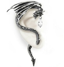 Alchemy Gothic Clear Crystal Drop Dragon Ear Wrap Single Right Post Earring E330 - £31.02 GBP