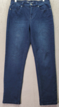 DG2 Jeans Women Petite 6 Blue Denim Stretch Cotton Pockets Straight Leg Mid Rise - £18.21 GBP