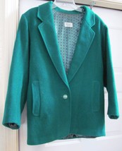 Benetton Italy Jacket Coat 100% Wool Lined Dolman Style Slv Nubby EU 42 ... - $23.61