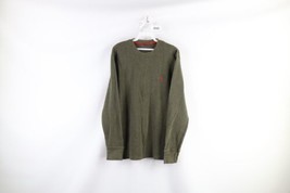 Vtg Ralph Lauren Mens Small Faded Thermal Waffle Knit Long Sleeve T-Shirt Green - $39.55