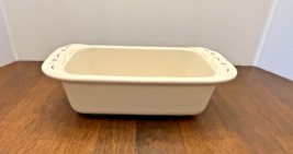 Longaberger Stoneware Mini Loaf Pan 8 Inch by 4 inch Made in USA Rectangle - £13.59 GBP