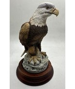 Andrea by Sadek Bald Eagle Figurine with Wooden Stand #8862 Patriotic - $373.95 MXN
