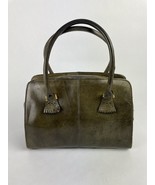 Perry Ellis Portfolio Designer Olive Leather Purse Handbag - $24.99