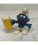 Vintage Smurf Figure With Beer Mug Stein Cheers 1975 Figurine Schleich - €5,91 EUR