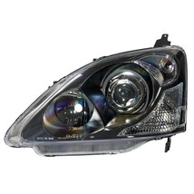 AS Pair LED DRL Halo Anello Eye Headlights Honda Civic HB 01-05 Black Chrome LHD - £253.78 GBP