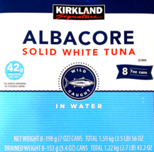 Kirkland Signature Albacore Solid White Tuna in Water 8 x 7 Oz Cans EXP ... - €23,32 EUR