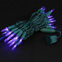 35 Lights Traditional T5 Purple on Green Wire - £17.58 GBP