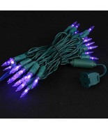 35 Lights Traditional T5 Purple on Green Wire - £17.31 GBP