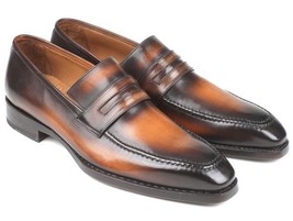 New handmade loafers brown patina original leather moccasins men dress shoes - £135.56 GBP+