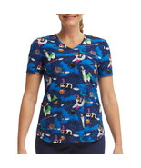 Scrubstar Women&#39;s Halloween Creatures V-Neck Print Scrub Top Multicolor ... - $37.01 CAD
