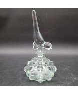 Vintage L.E. Smith Clear Glass Beaded Round Perfume Bottle Bird Stopper ... - $377.48 MXN