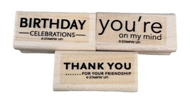 Stampin Up Upsy Daisy Birthday Friendship Greetings Wood Ink Stamp Partial Set - £7.01 GBP