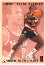 1993-94 Fleer NBA Basketball Gold Insert - Clyde Drexler Career Highlights #9 - £1.59 GBP