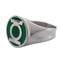 Green Lantern Symbol Stainless Steel Ring Green - £29.56 GBP