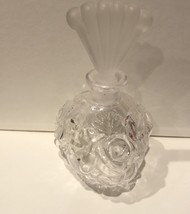 Glass Rose Shaped Perfume Bottle With Frosted Stopper - $405.28 MXN