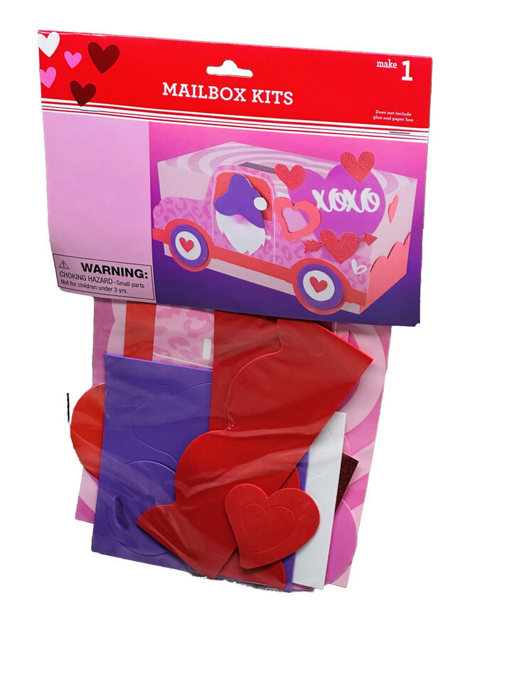 Make 1 Valentines Mailbox Kit/No Glue/Paper Box Included-XOXO