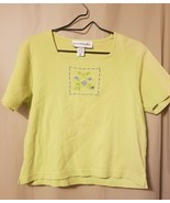 Norton McNMaughton - 100% Cotton Green PulloverKnit Top Size M     B10A - $7.85