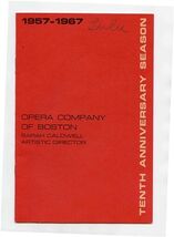 1967 Opera Company of Boston Program LULU 10th Anniversary Season  - $13.86