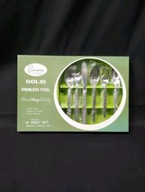 Mid Century New Old Stock Riviera Stainless Flatware Rambling Rose Set Of 50 (8) - $186.99