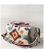 Handmade Navajo Pattern Cotton Duffel Bag with Suede Straps — Ivory - $88.11
