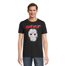 Men&#39;s Black Friday the 13th Mask Halloween T-Shirt Size Small 34-36 Short Sleeve - £5.51 GBP