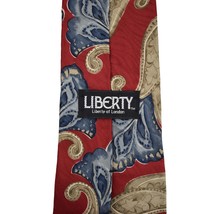 Vintage Liberty of London Mens Tie Necktie Silk Paisley Red Made in USA 57 in - £15.62 GBP