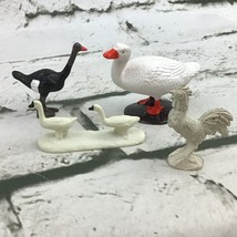 Barn Yard Bird Animal Figures Lot Of 4 Rooster Goose Ducks Toys - $9.89