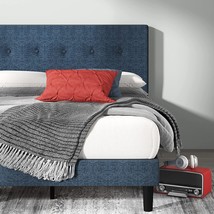 ZINUS Omkaram Upholstered Platform Bed Frame / Mattress Foundation / Wood Slat - £207.66 GBP