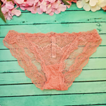 VICTORIA&#39;S SECRET Dream Angels Lace Cheekini Panties S Peach Color - $12.99