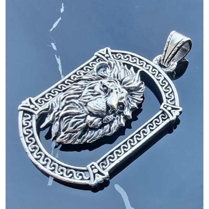 925 STERLING SILVER LION GOTHIC PUNK ROCK PROTECTION PENDANT AT Item image 4