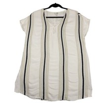 Amuse Society Womens S Shirt Striped White Black Gold Pullover Top Tunic... - £10.17 GBP