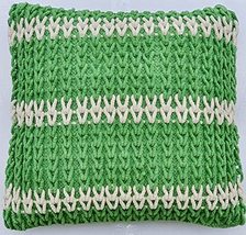 Lavish Touch 100% Cotton Hand Woven Cushion Cover Orion Pack of 2 Green - £45.16 GBP
