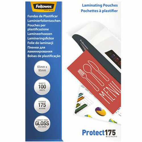 Fellowes Laminating Pouches 175 micron (100pk) - 65x95mm - $24.62
