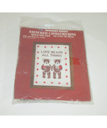 MH Yarns Stenciled Needlepoint Candlewicking Kit Vintage Love Bears All ... - £7.76 GBP