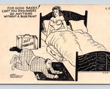 Risque Comic Newlyweds Need a Permit For Anything UNP Chrome Postcard M1 - £3.85 GBP