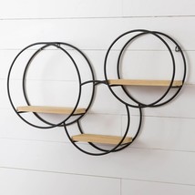 3 Circle Wall Shelf in wood and metal image 2