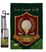 Live, Laugh, Golf Burlap - Impressions Decorative Metal Garden Pole Flag Set GS1 - £26.83 GBP