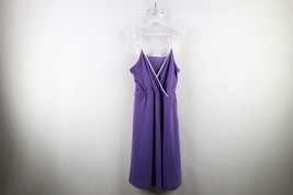 Vtg 70s Womens 15 / 16 Sheer Lightweight Knit Spaghetti Strap Dress Purp... - $39.55