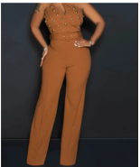 Vintage Rhinestone Bodycon Jumpsuit - $60.95