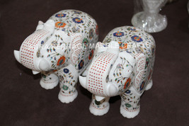 12&quot; Modern Marble Stone Elephant for Sale Multi Inlay Wedding Gift Decor... - £1,458.70 GBP