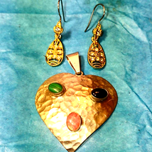 Beautiful rhinestone Earrings~925 Heart Pendant - $582.12 MXN