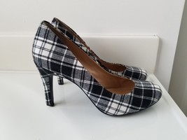 Kelly And Katie Womens Pump High Heel Shoes Black White Plaid 7.5M - £12.46 GBP